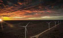 The five wind turbines deployed at Gold Fields' Agnew mine.