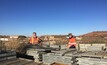  John Walshe and Adam Bath logging and sampling historical diamond drill core from the Mount Magnet core farm.