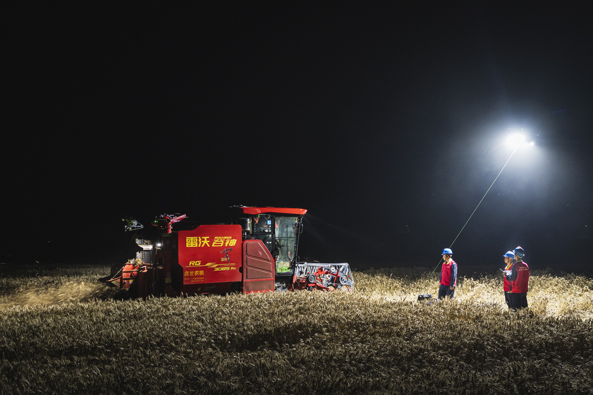 CHINA-HUBEI-RAIN-WHEAT-HARVEST-EFFORTS (CN)