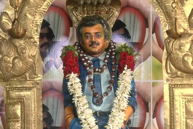Rajinikanth temple marks Labour Day with Baashha-themed tribute to workers