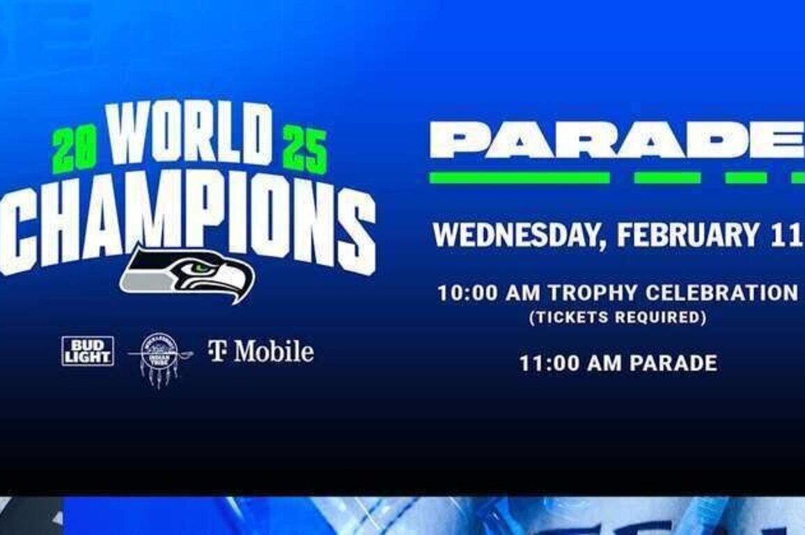Seahawks World Champions Parade To Be Held On Wednesday, February 11