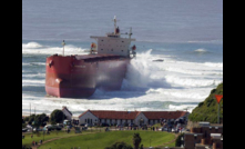  Coal Ship stranded on a Newcastle beach due to storm surge