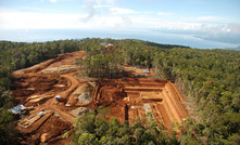 Test pit at Eramet's Weda bay nickel mine in Indonesia