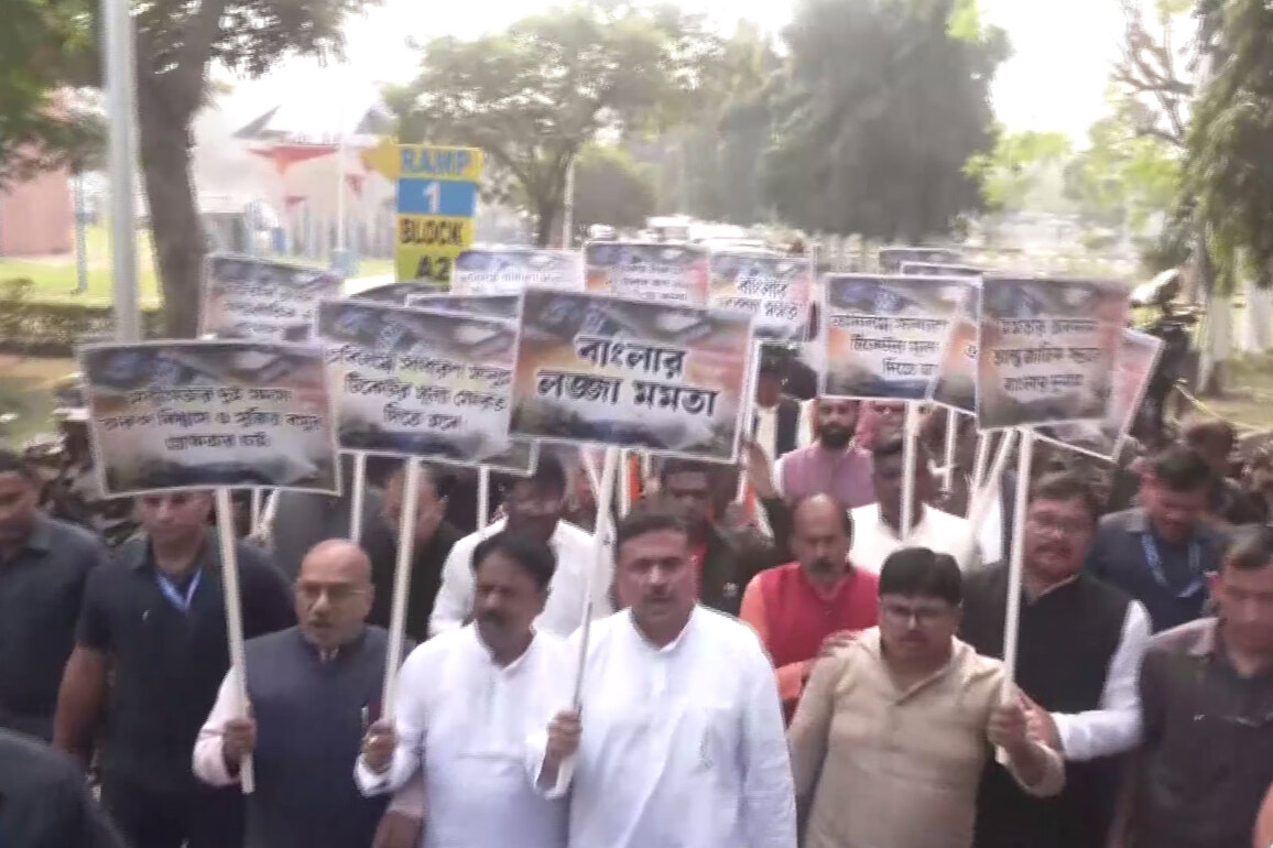 Suvendu Adhikari, BJP protest in Kolkata over Messi event mismanagement; demands CM resignation, Aroop Biswas' custody
