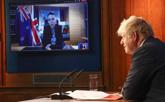 UK PM Boris Johnson and New Zealand PM Jacinda Adhern announced a free trade deal this week | Credit: Number 10