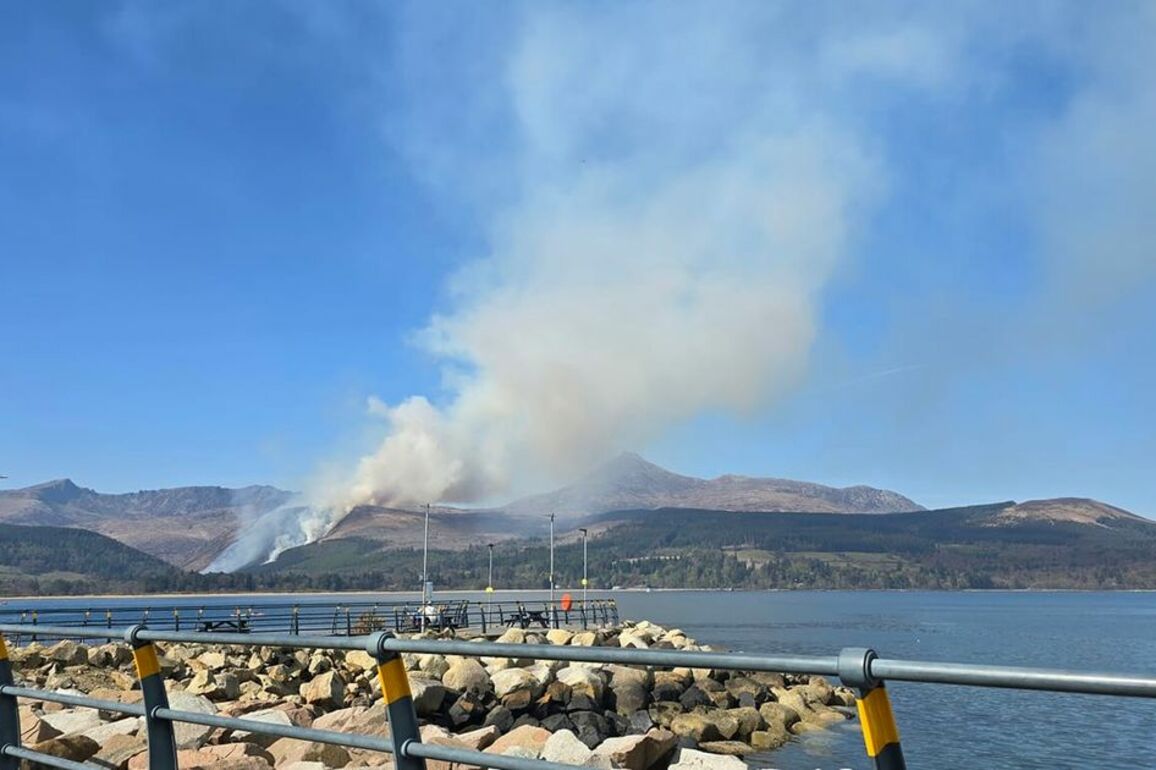 Wildfire rips across Isle of Arran as fire crews battle flames