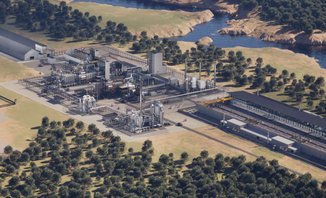 A mock up of the Metso copper smelter