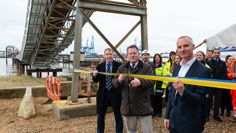 L-R: Robin Mortimer (PLA), Adam Holloway (MP) and Laurence Dagley (CEMEX)