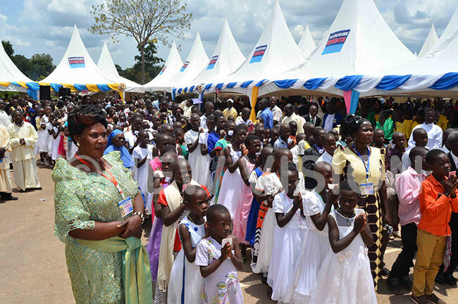  ome of the 400 children that were confirmed by rchbishop wanga during the function