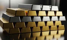 Barras de ouro e prata