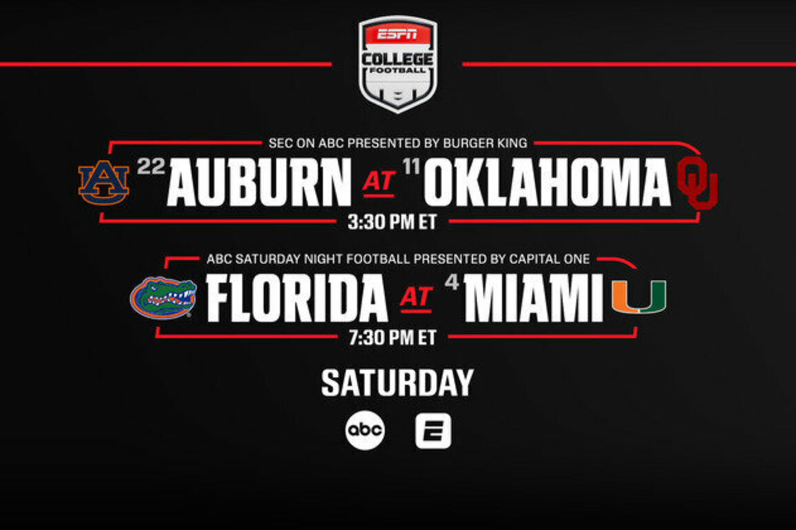ESPN's College Football Production Presents 11 Ranked Teams, 80+ Showdowns in Week 4