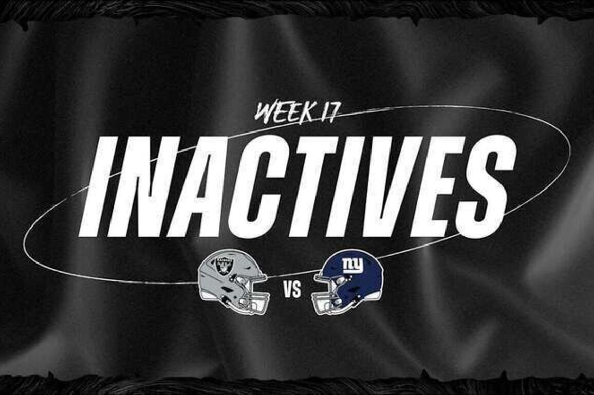 Las Vegas Raiders Week 17 Inactives vs. New York Giants