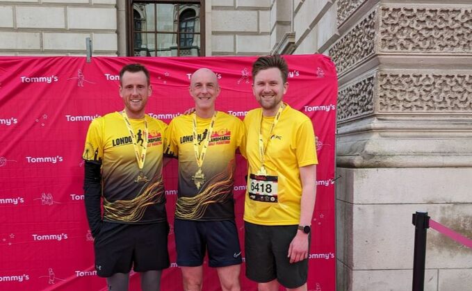 PIC runners at the London Landmarks Half Marathon (L-R) Andrew Bullivant, Richard Sobey, and Russell Meredith