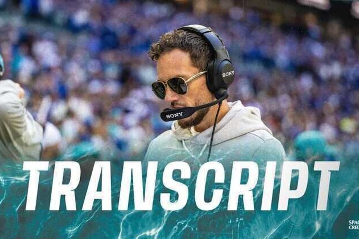 Transcript: Mike McDaniel Media Availability - Nov 12