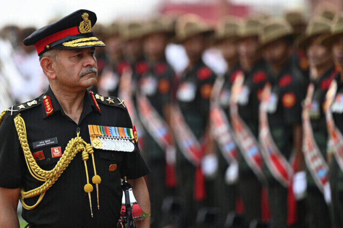 Indias army chief inspects new combat drones 