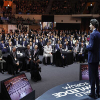 Justin Trudeau praises Korea's Democratic resilience, calls for openness at World Knowledge Forum