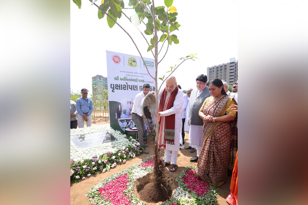Amit Shah participates in tree plantation drive in Gandhinagar under 'Ek Ped Maa Ke Naam' campaign