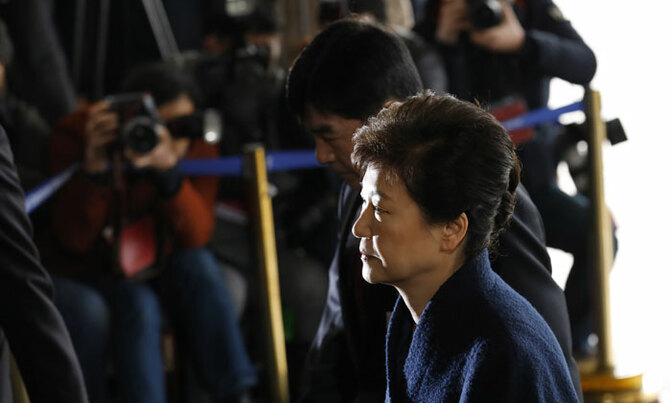 Ex-S.Korean president Park questioned by prosecutors Ex-S.Korean president Park questioned by prosecutors