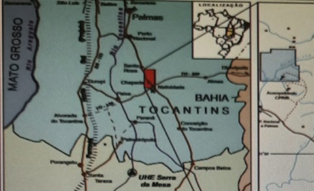  Área do projeto de ouro Natividade, no TO/Divulgação