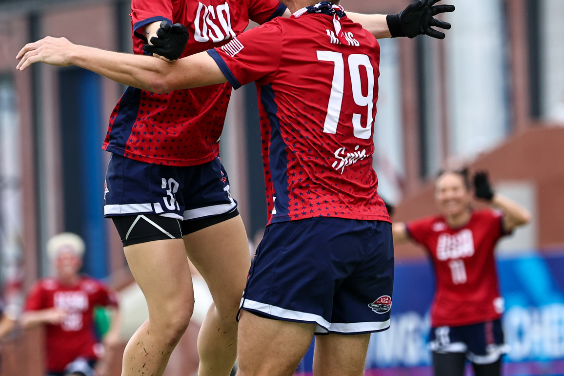 (SP)CHINA-CHENGDU-THE WORLD GAMES 2025-ULTIMATE FLYING DISC-MIXED FINALS GOLD MEDAL GAME-USA VS CAN(CN)