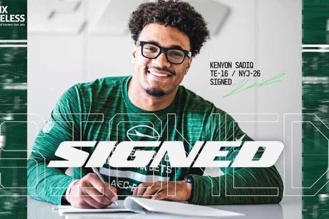 Jets Sign First-Round Draft Pick TE Kenyon Sadiq to Rookie Contract