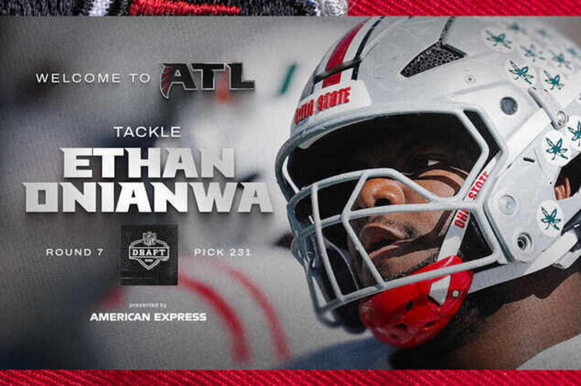 Falcons select Ethan Onianwa with pick No. 231 in 2026 NFL Draft