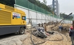 Atlas Copco's X28 portable air compressor supporting slope reinforcement in Gyeonggi Province, South Korea