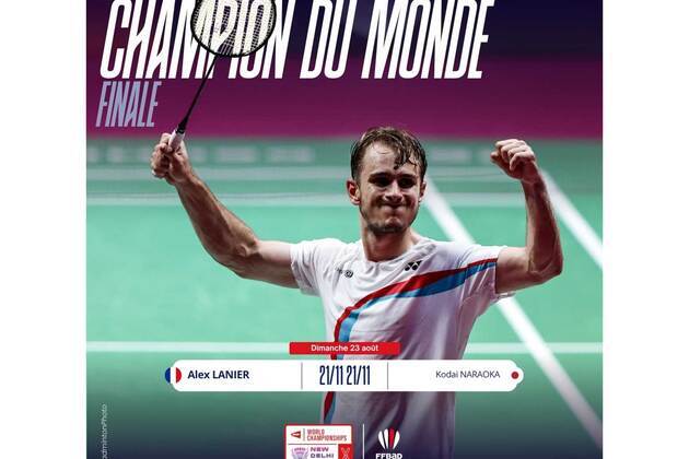 France's Alex Lanier scripts history with men's singles gold at BWF World Championships