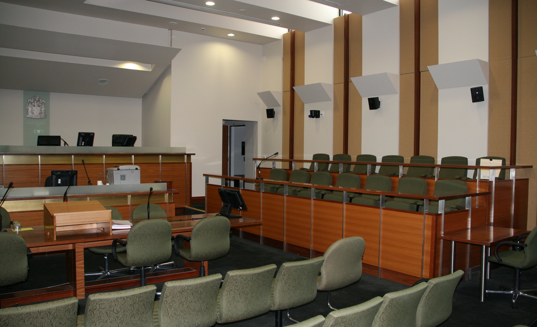 Inside the Ballarat Magistrates Court.