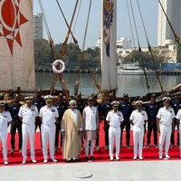 INSV Kaundinya flagged into Mumbai after maiden Oman voyage