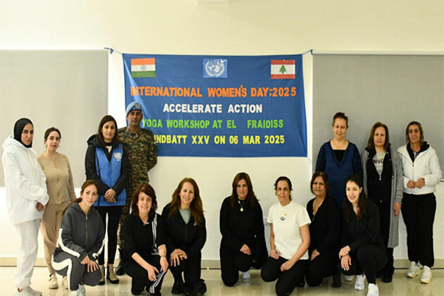 Indian Peacekeepers in Lebanon mark International Women's Day with Yoga session