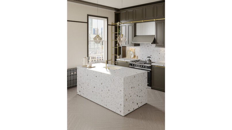 A grande kitchen design with CRL Quartz