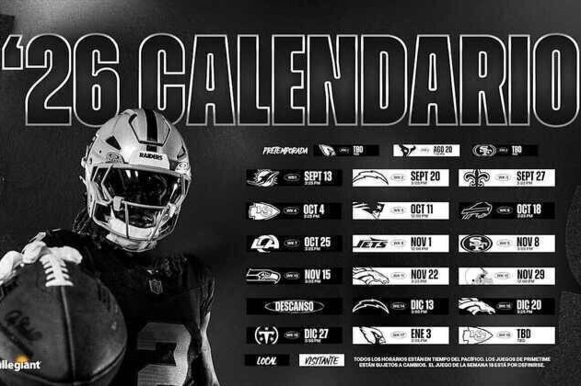 Calendario 2026, lleno de pruebas de alto calibre para los Raiders