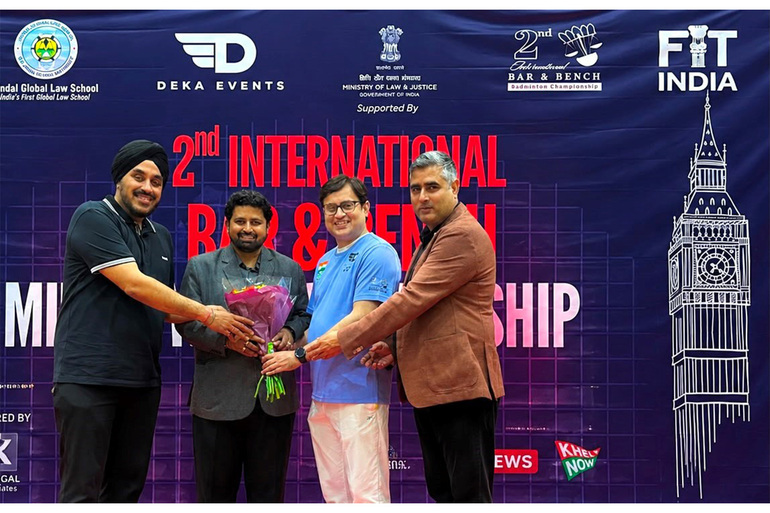 Advocate V. K. Dubey Honoured at 2nd International Bar & Bench Badminton Championship in London