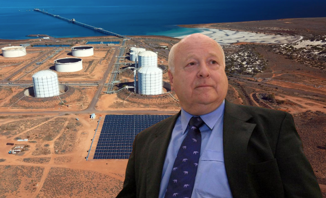Red Sky eyes refining deal with Santos: Pictured Red Sky chairman Rob Annells in front of Santos' Port Bonython gas fraction and storage facility near Whyalla. 