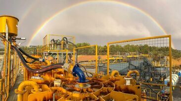 A rainbow over the Ballarat gold mine.