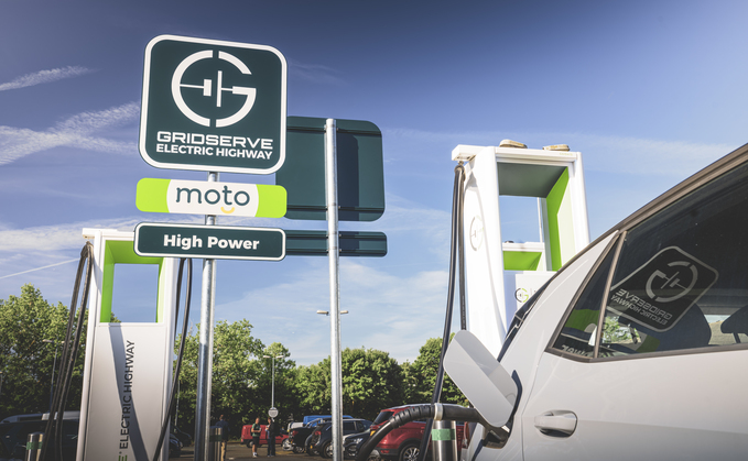 Charging hub at Heston is one of the latest to be opened by Gridserve and Moto. Credit: Gridserve
