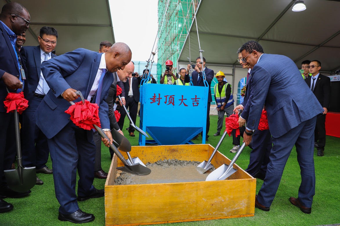 ETHIOPIA-ADDIS ABABA-ETHIOPIAN AIRLINES HEADQUARTERS BUILDING-TOPPING OUT