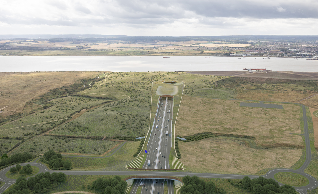 An artist’s impression of the proposed Lower Thames Crossing Northern tunnel entrance
