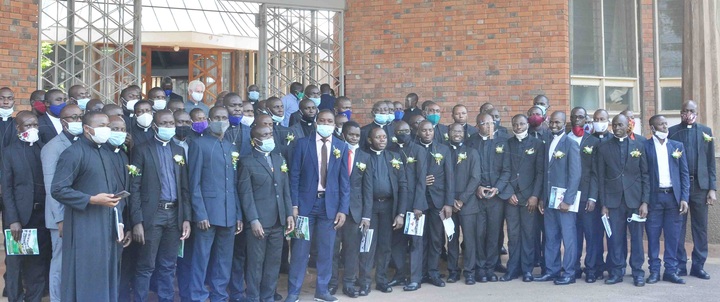 The graduates at Ggaba Seminary on Friday