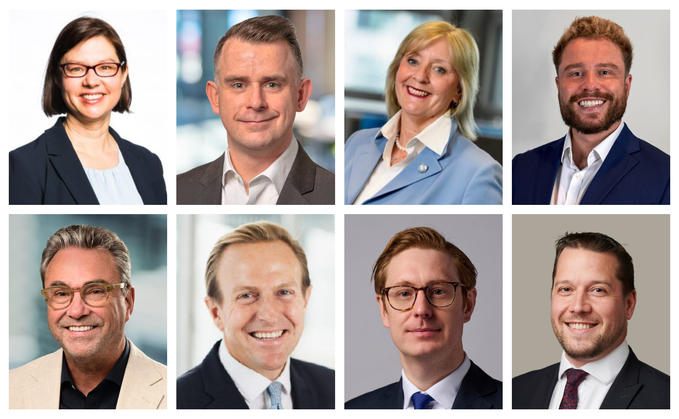 (Top row L-R:) Naomi L’Estrange, Gareth Roberts, Karen Graves and Richard Meers (Bottom row L-R:) Paul Gordon, James Harraway, Jonathan Ord and Daniel Hobson