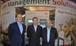 Haydn Roberts (centre) ... key figure in the rise of mining ICT importance at Leica Geosystems, then Hexagon