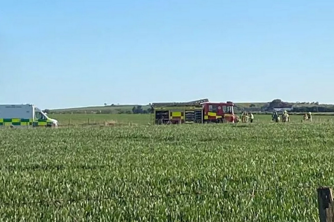Pilot dies after aircraft crashes in Scots field as emergency crews race to scene