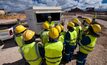 A safety trailer at the Kolomela iron ore mine is used to give toolbox talks in the workplace. Photo: Anglo American