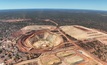 The Boundary (reard) and Myhree (front) pits and ROM stockpiles