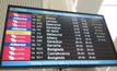 Perth Airport flight board.