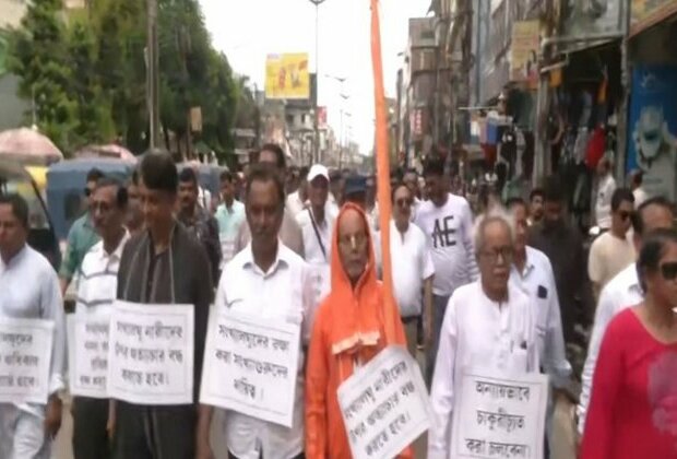 Forum for Protection of Minorities in Bangladesh holds protest march in Agartala