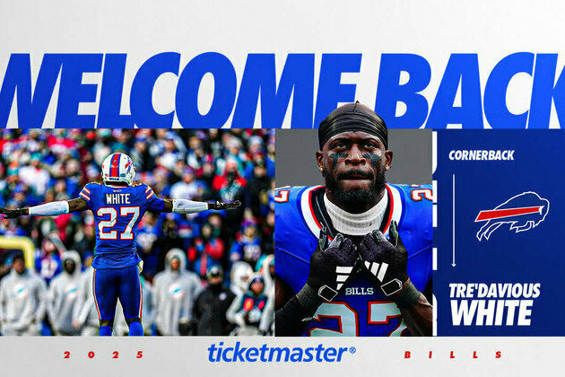 Buffalo Bills bring back CB Tre'Davious White on one-year deal