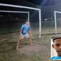 Teenager dies after being struck on the chest by a soccer ball while blocking a penalty kick