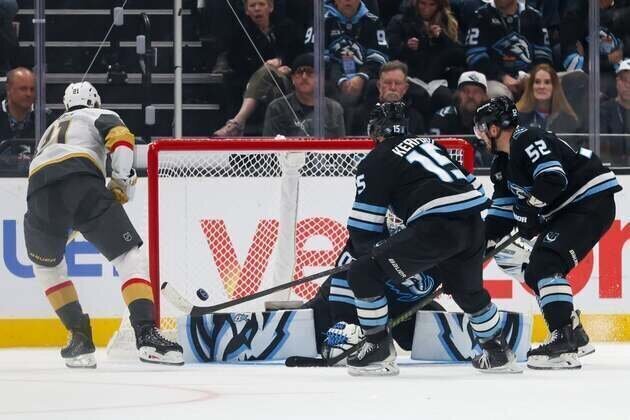 Knights pull level with Mammoth on Shea Theodore's OT goal